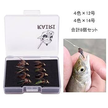 Amazon | KAIRI フライ テンカラ 毛バリ 8個 セット 12号 14号 4